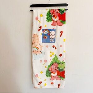 Carebears Christmas Candy Cane White Plush Throw NEW